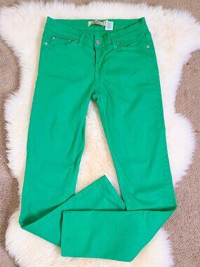 Y2K Judy Blue Low Rise Skinny Bright Green Jeans - Size 5